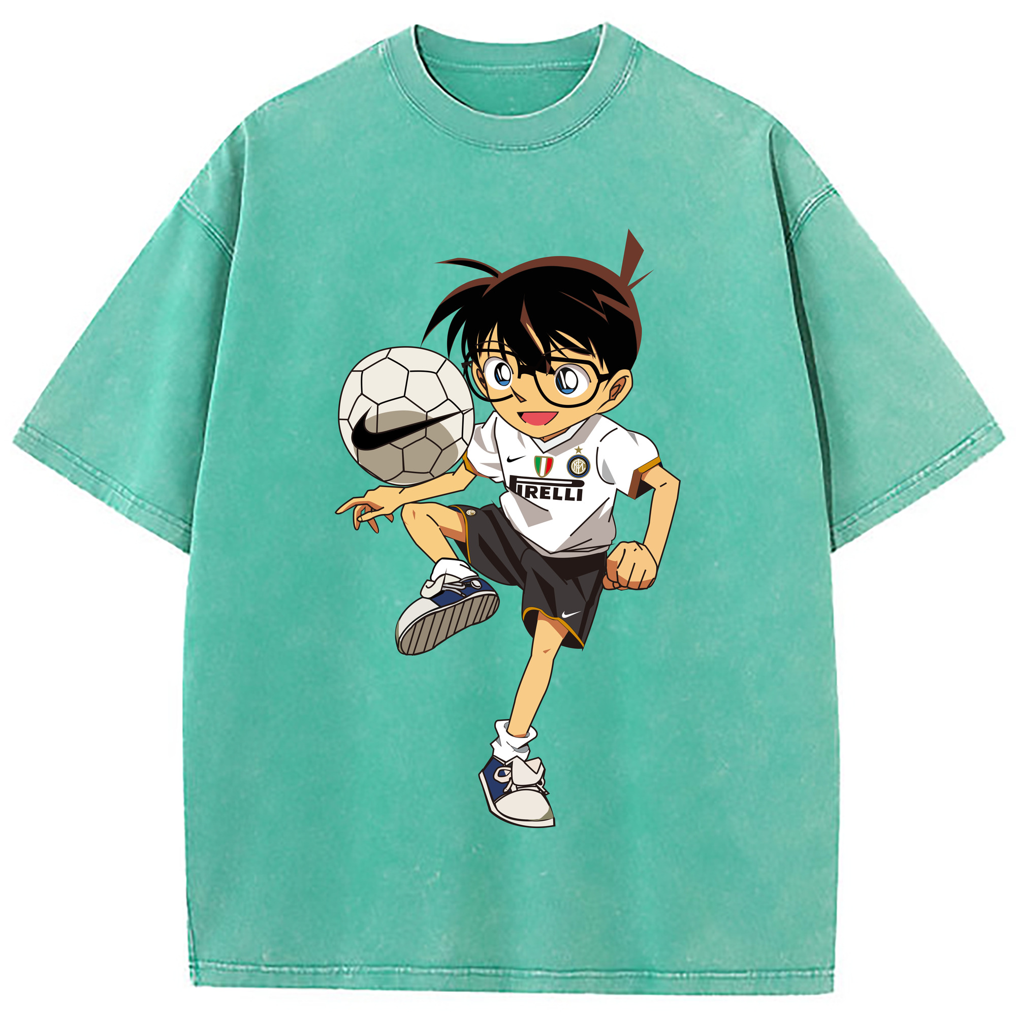 （画像用） 名探偵コナン 江戸川 コナン Detective Conan Conan Edogawa 綿100% ヴィンテージ風 半袖Tシャツ（フロントプリント）